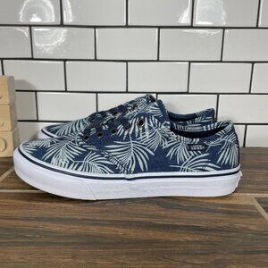 Vans Camden Shoes Womens Size 8.5 Blue Tropical Floral Lace Up Skate Sneaker